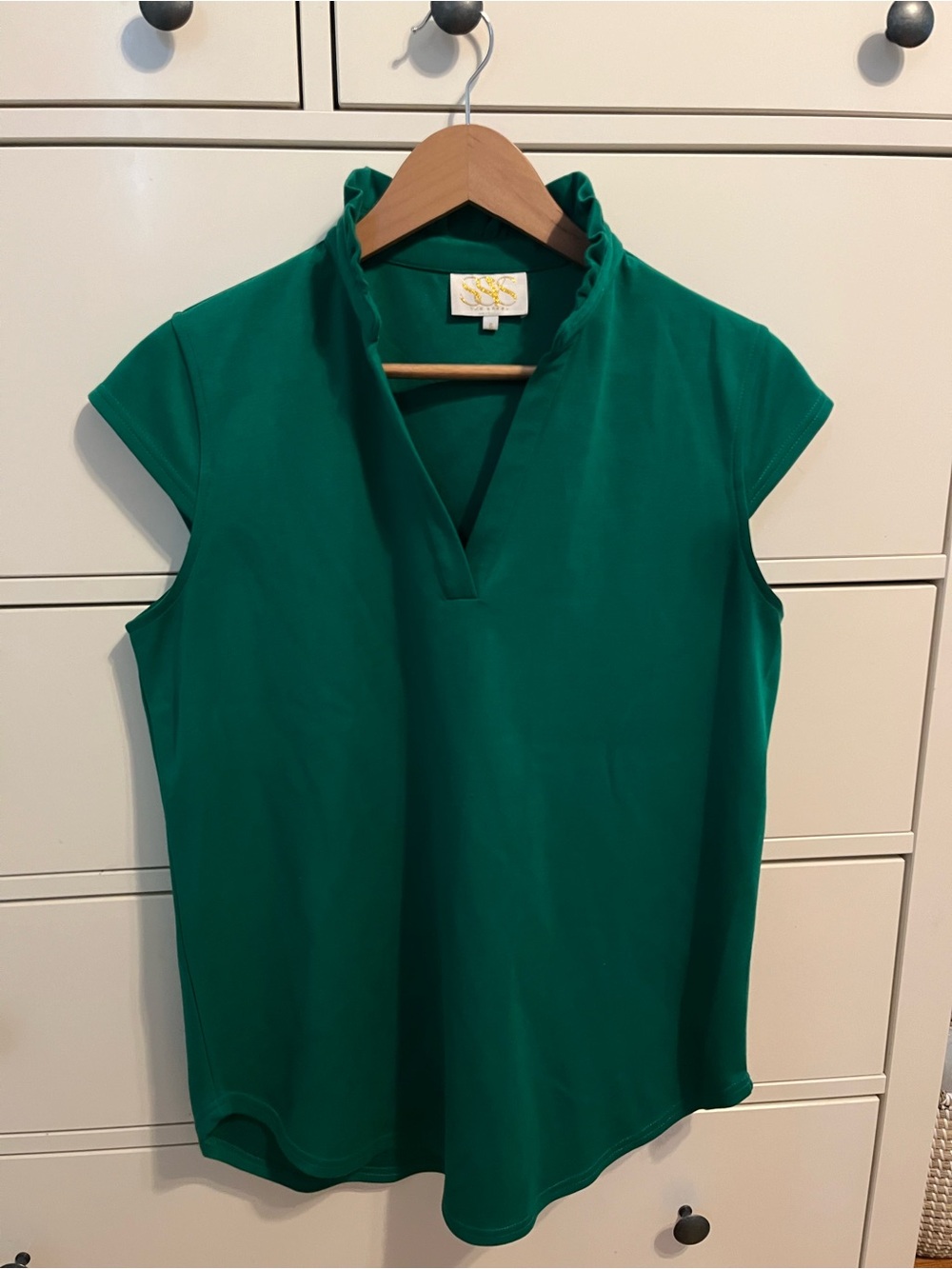 SSYS Ruffle-Trim V-Neck Top